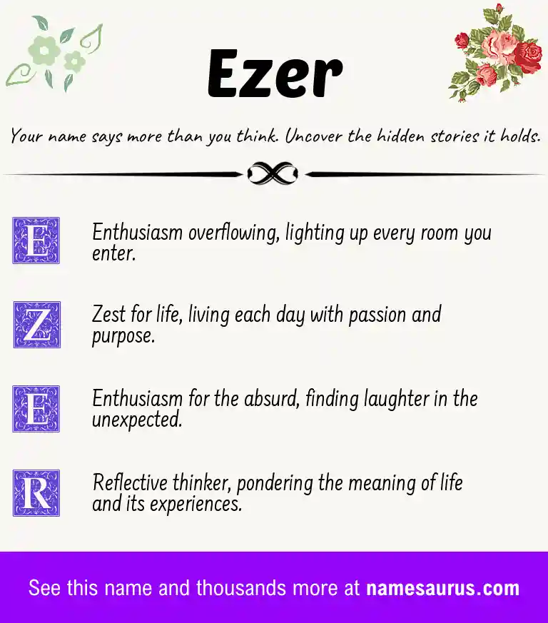 Acrostic poem about Ezer.