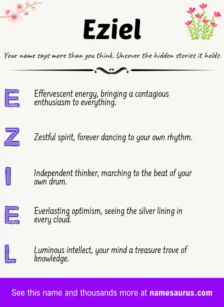 Acrostic poem about Eziel.