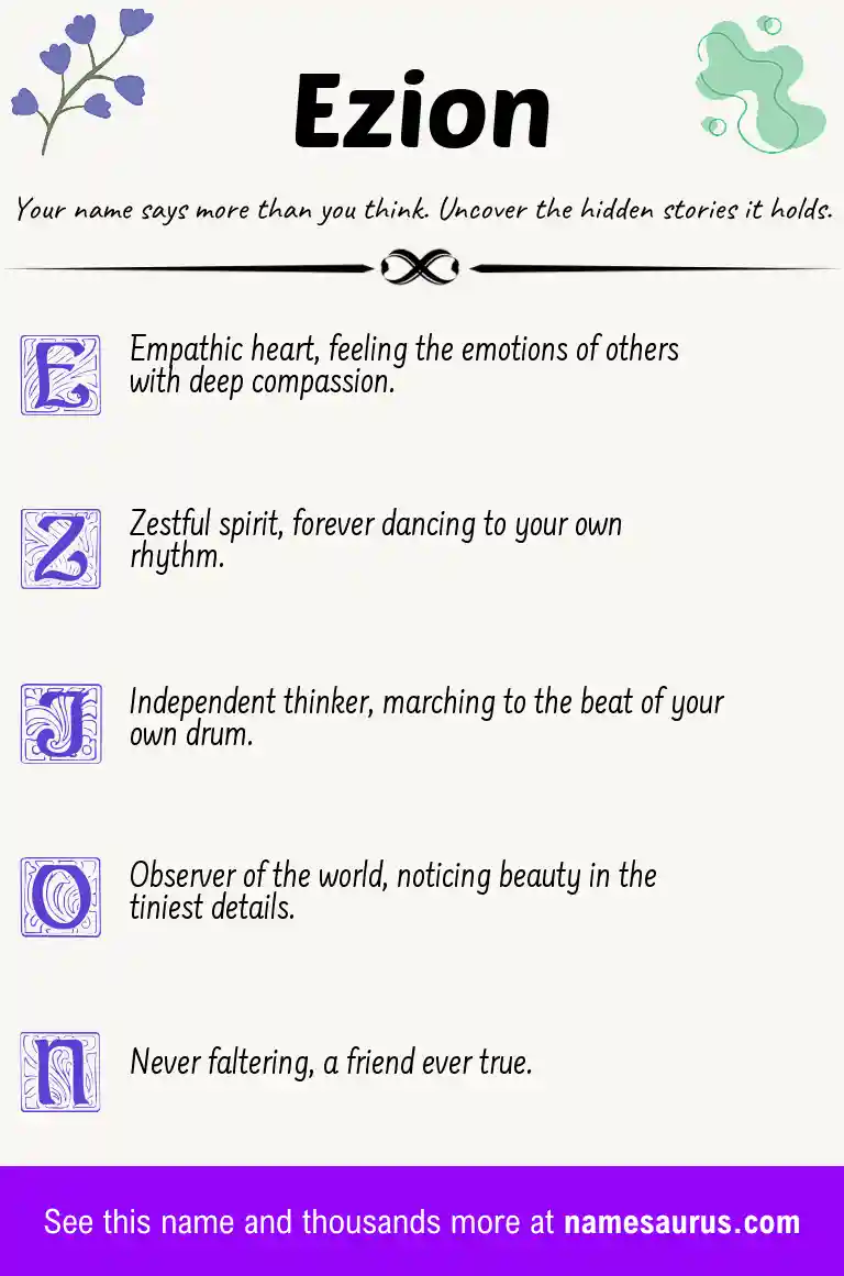 Acrostic poem about Ezion.
