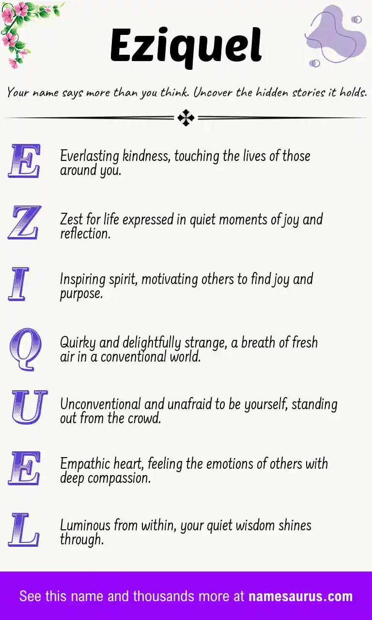 Acrostic poem about Eziquel.