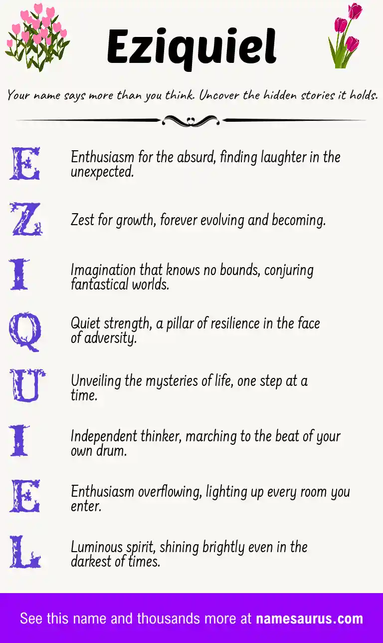 Acrostic poem about Eziquiel.