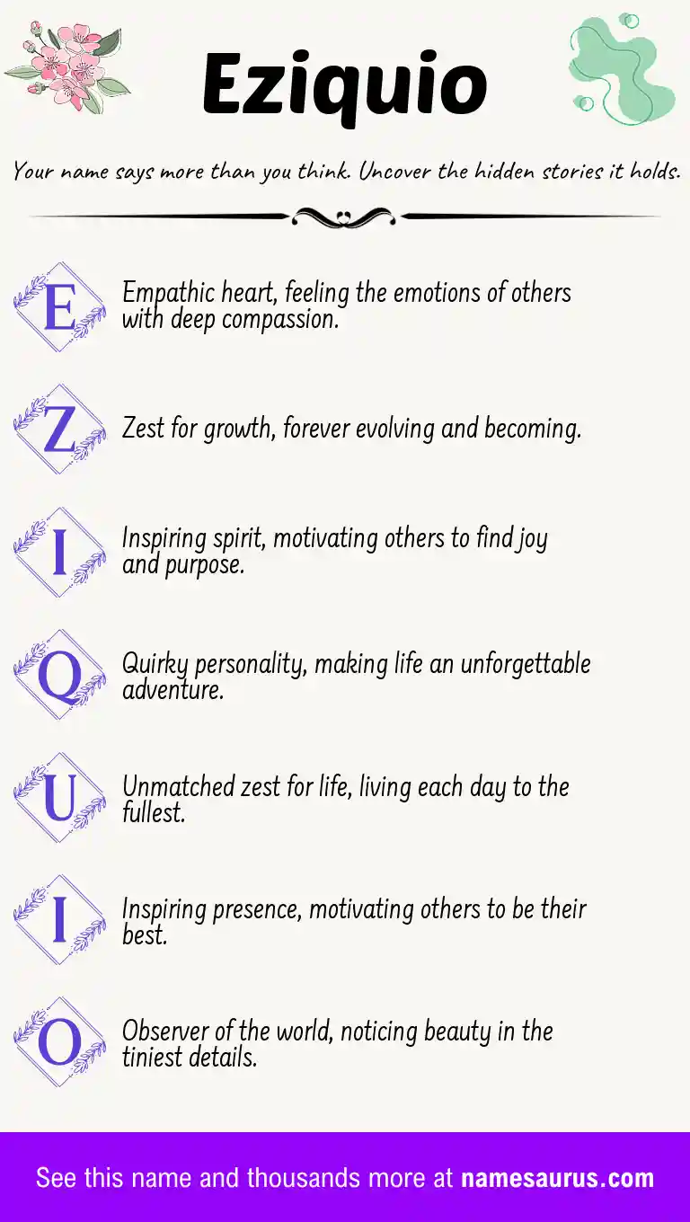 Acrostic poem about Eziquio.