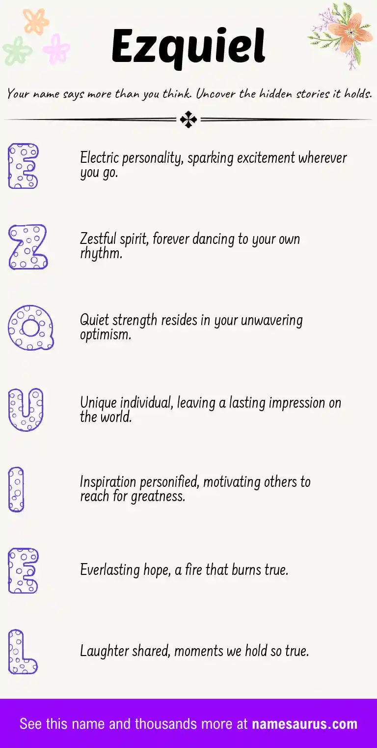 Acrostic poem about Ezquiel.