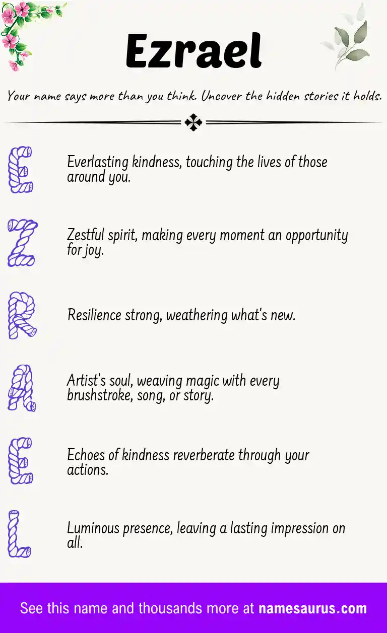 Acrostic poem about Ezrael.