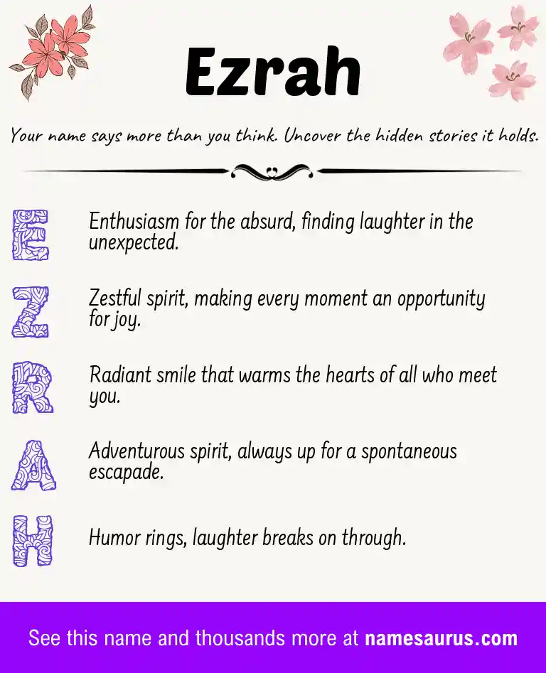 Acrostic poem about Ezrah.