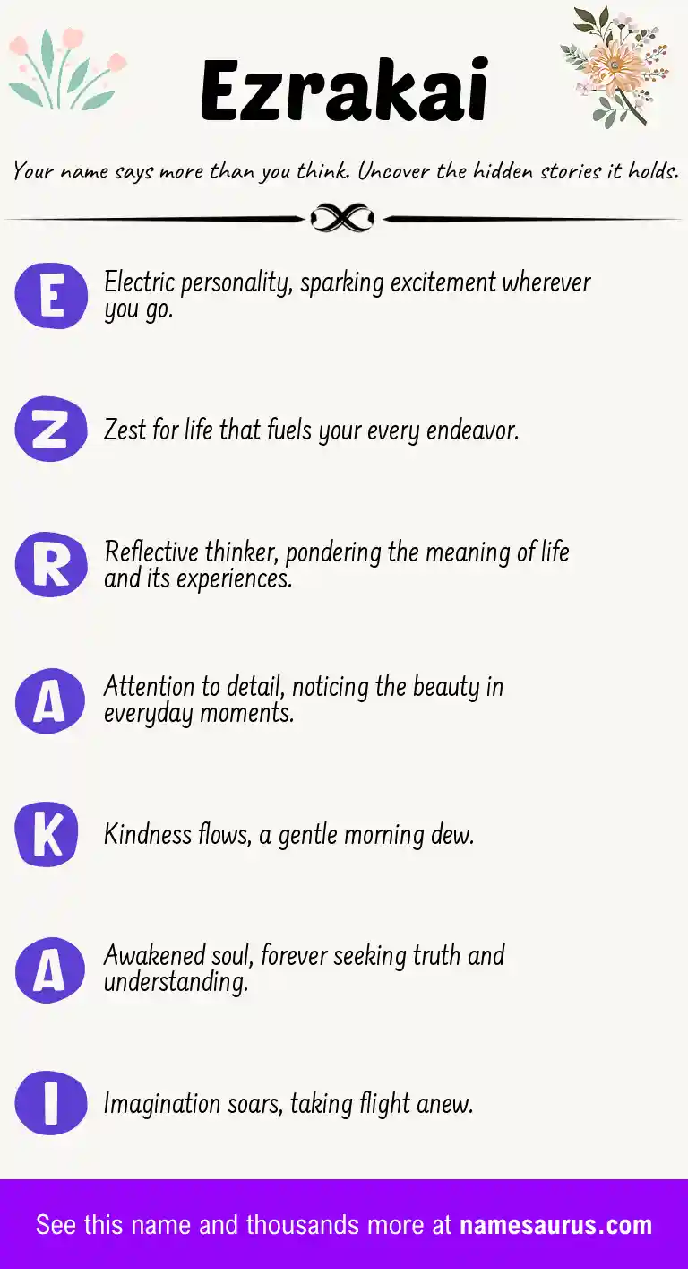 Acrostic poem about Ezrakai.