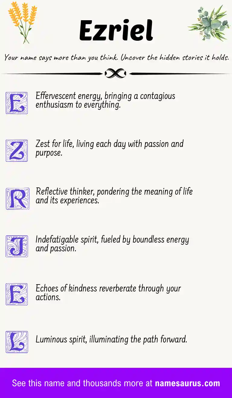 Acrostic poem about Ezriel.