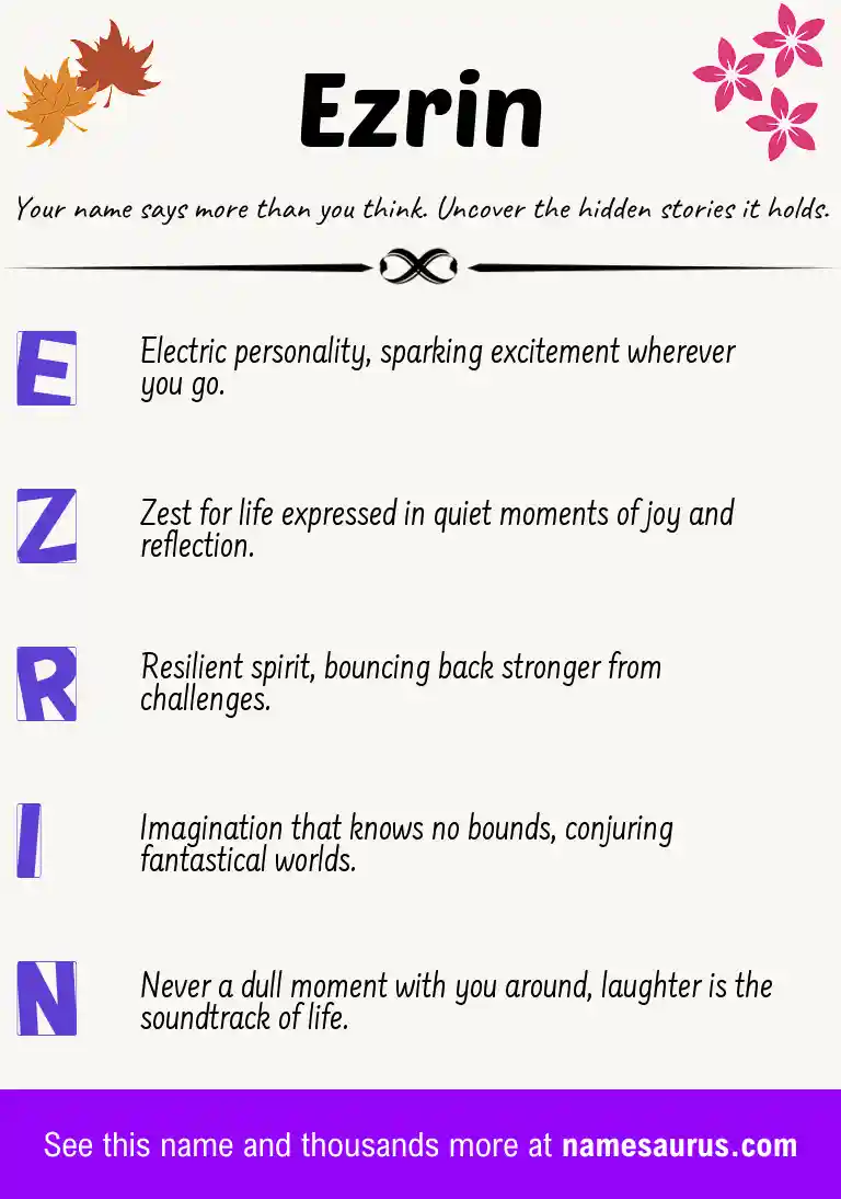 Acrostic poem about Ezrin.