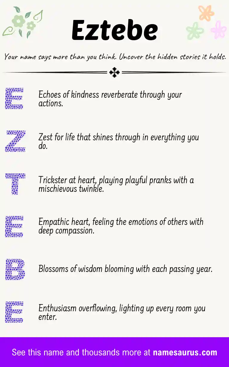 Acrostic poem about Eztebe.