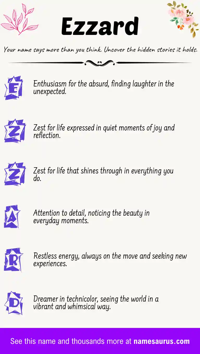 Acrostic poem about Ezzard.