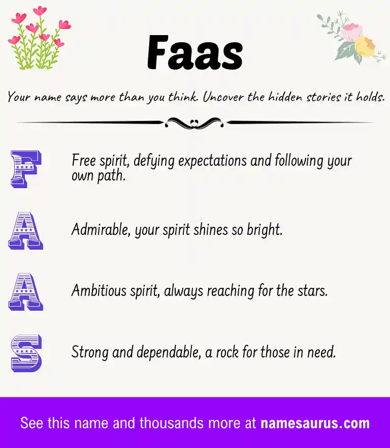 Acrostic poem about Faas.