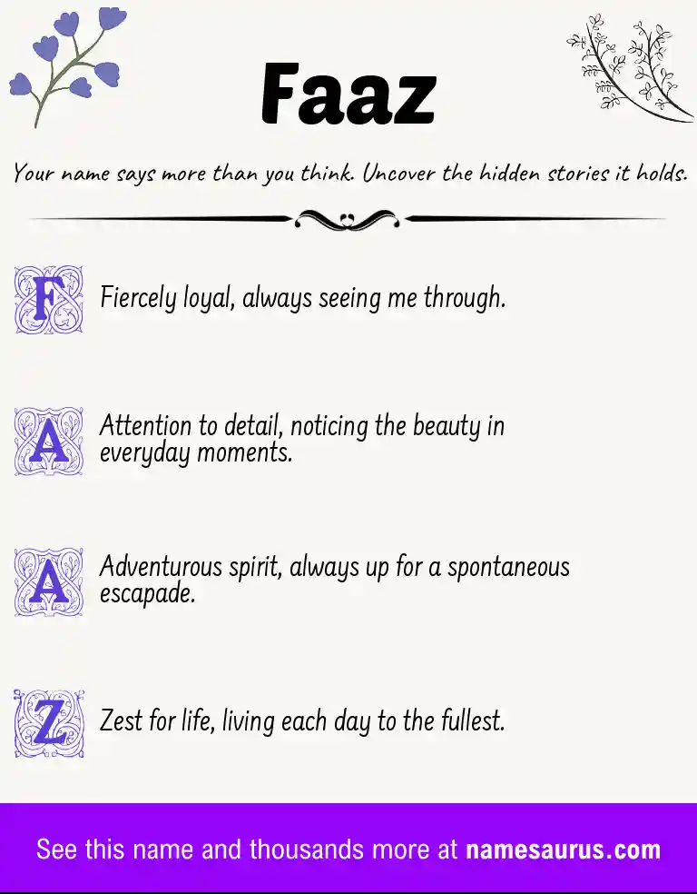 Acrostic poem about Faaz.
