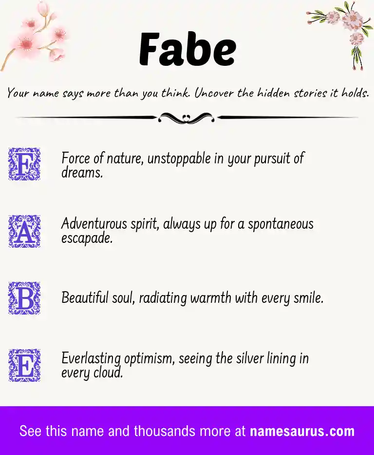 Acrostic poem about Fabe.