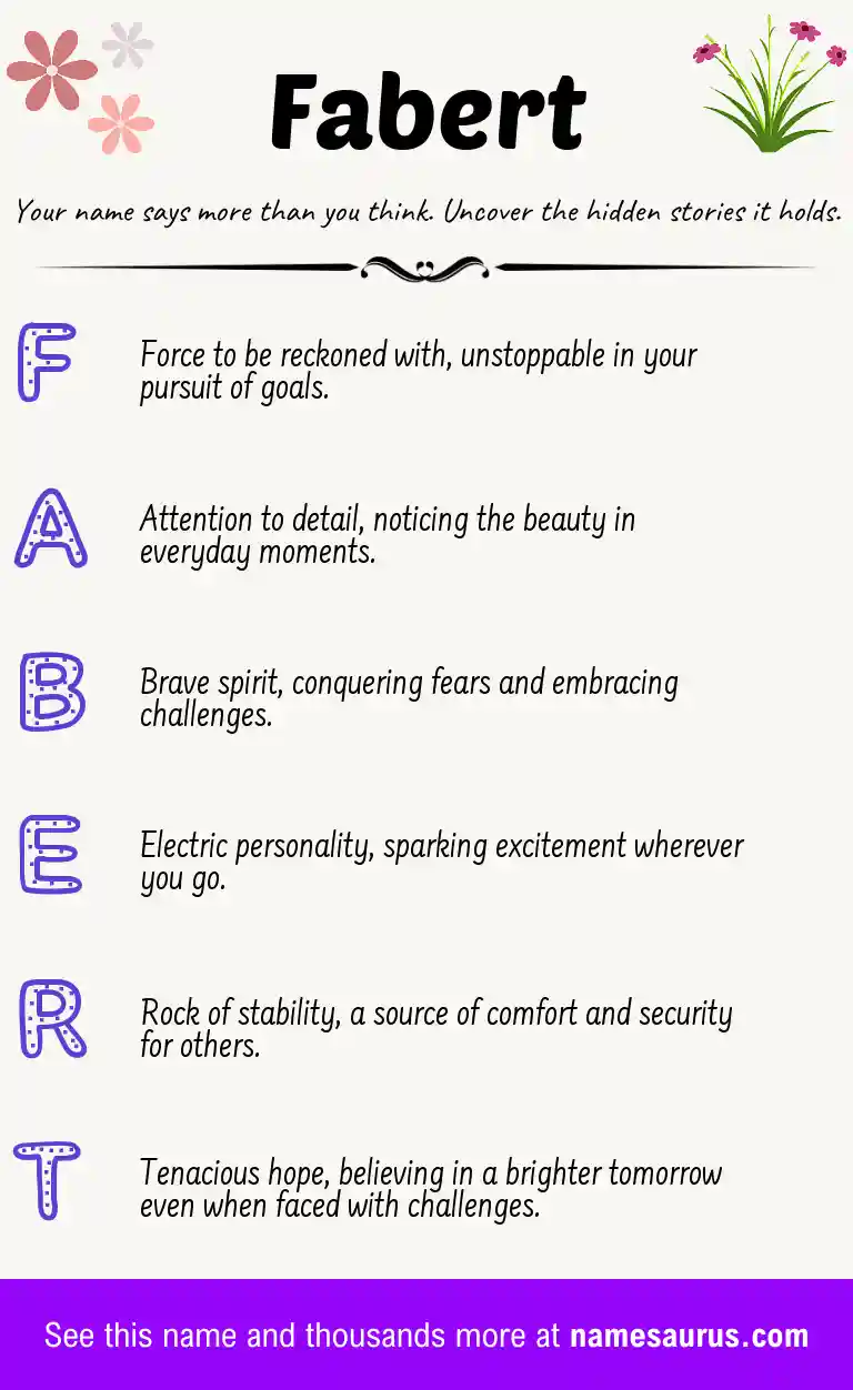 Acrostic poem about Fabert.
