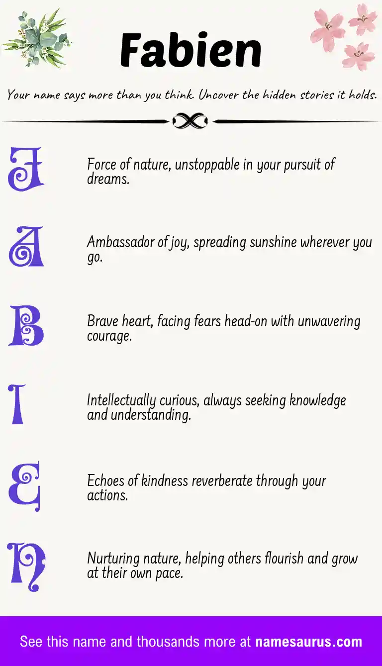 Acrostic poem about Fabien.