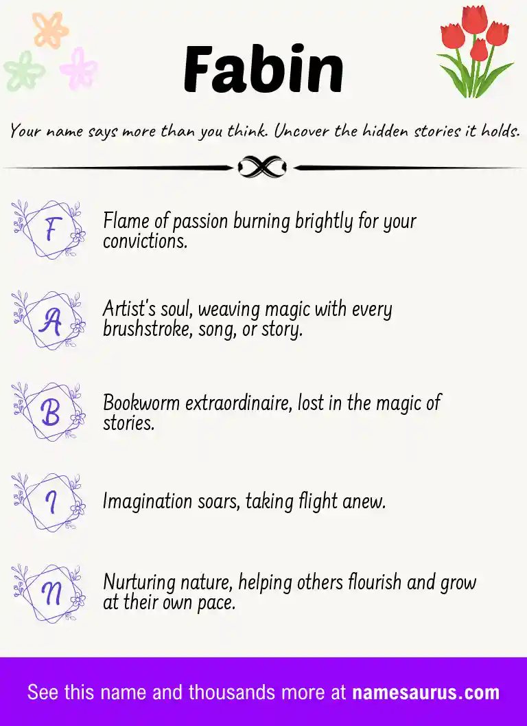 Acrostic poem about Fabin.