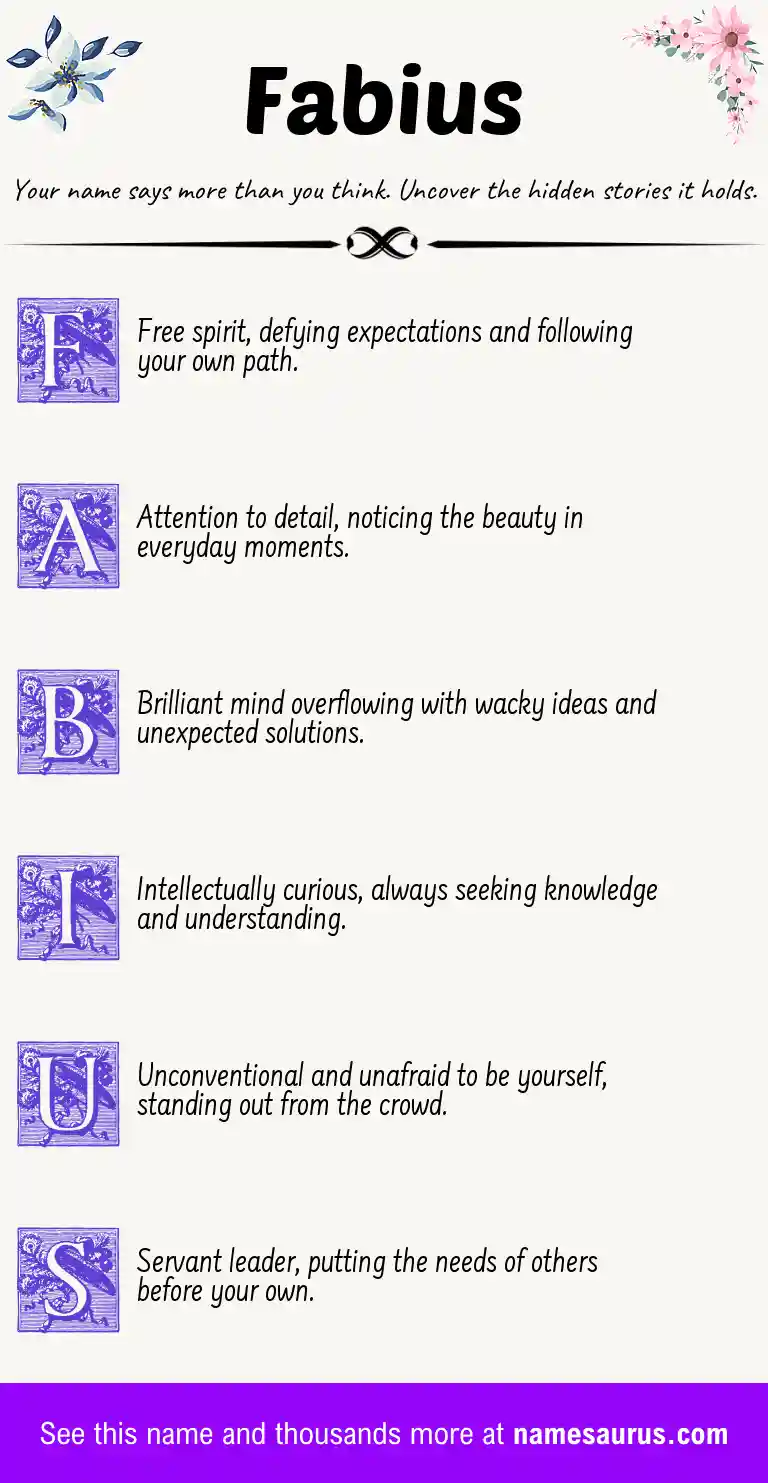 Acrostic poem about Fabius.