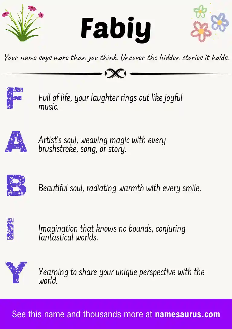 Acrostic poem about Fabiy.