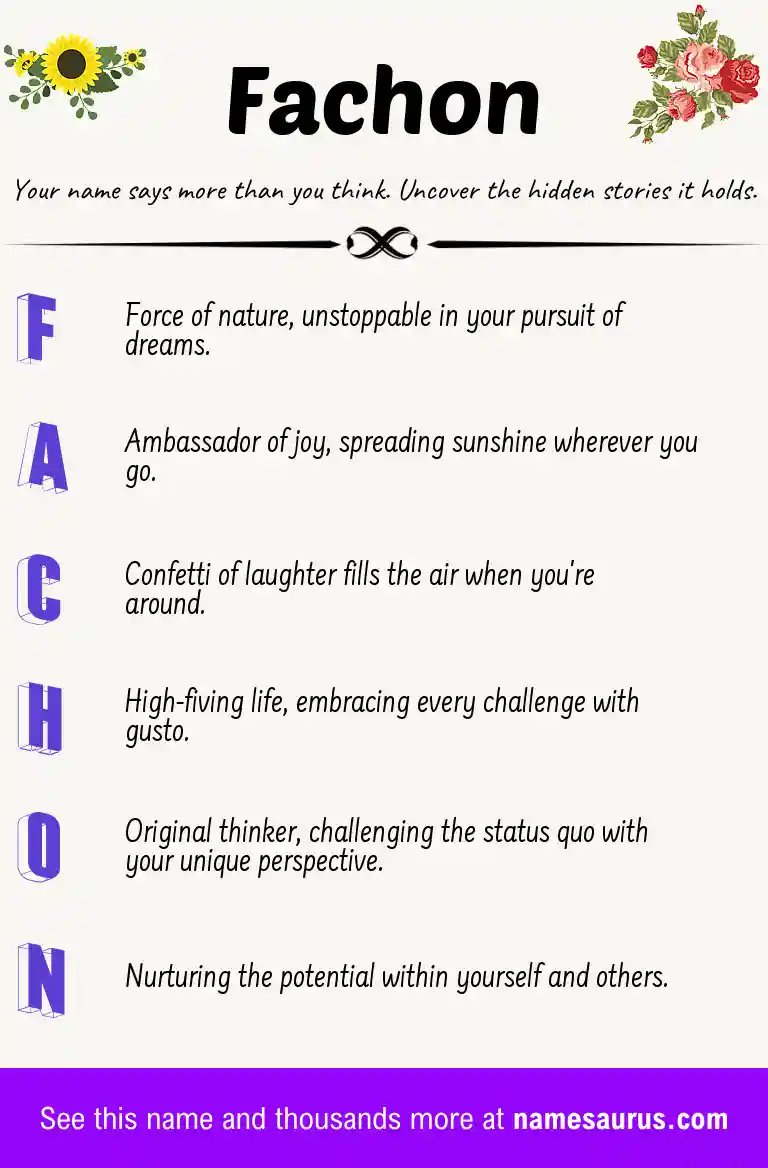 Acrostic poem about Fachon.