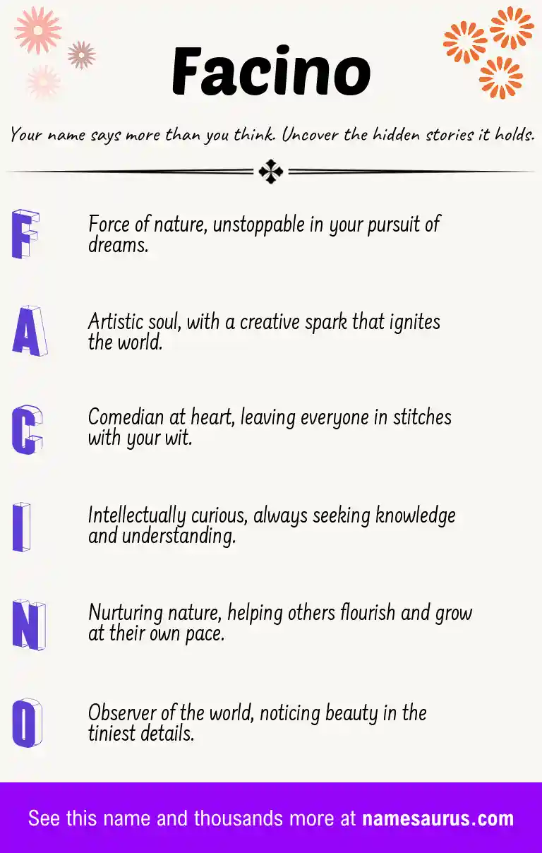 Acrostic poem about Facino.