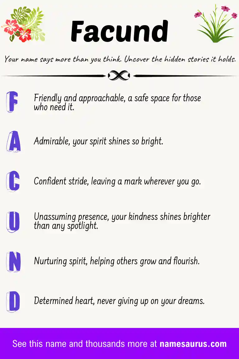 Acrostic poem about Facund.