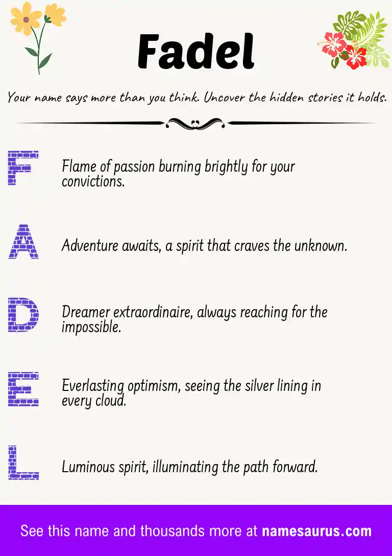Acrostic poem about Fadel.