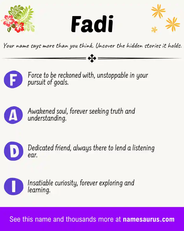 Acrostic poem about Fadi.