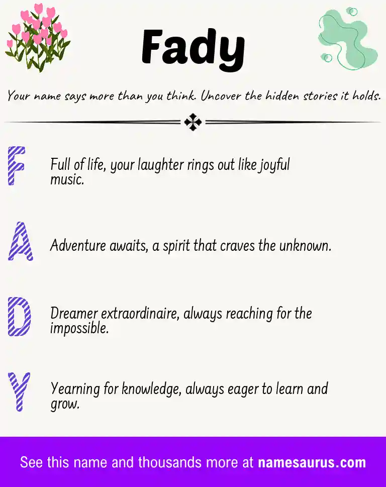 Acrostic poem about Fady.