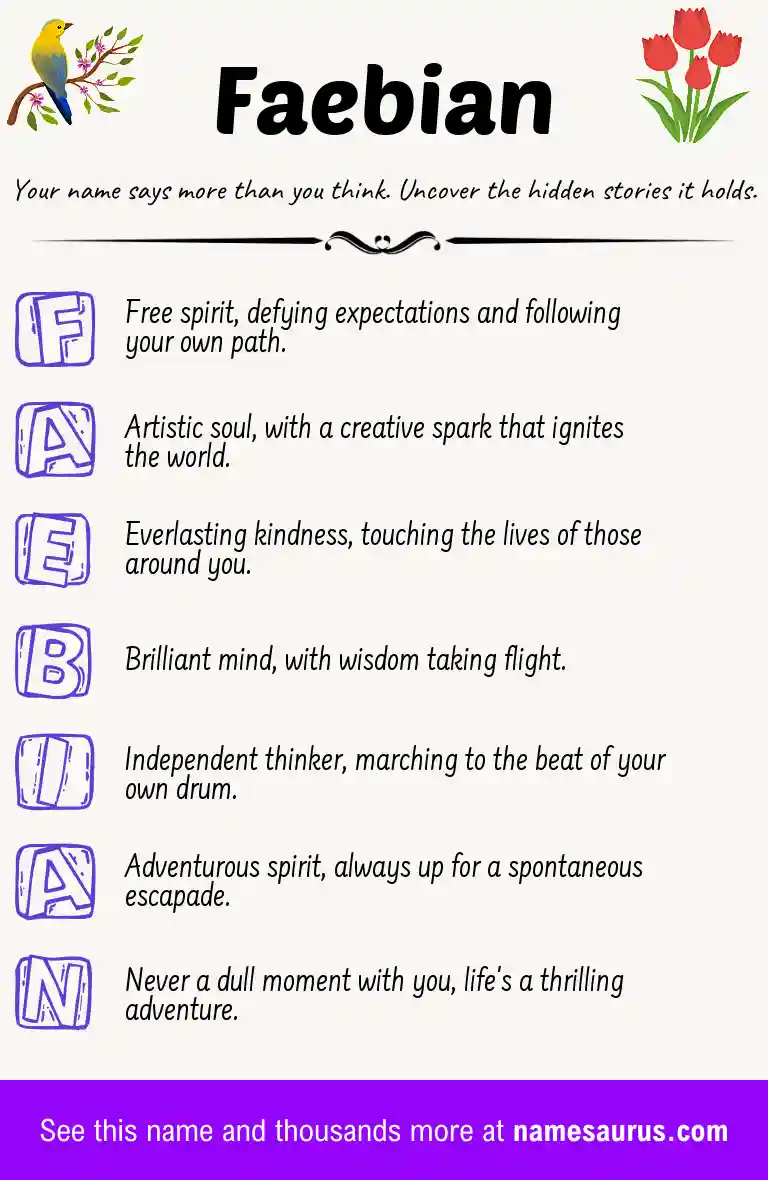 Acrostic poem about Faebian.