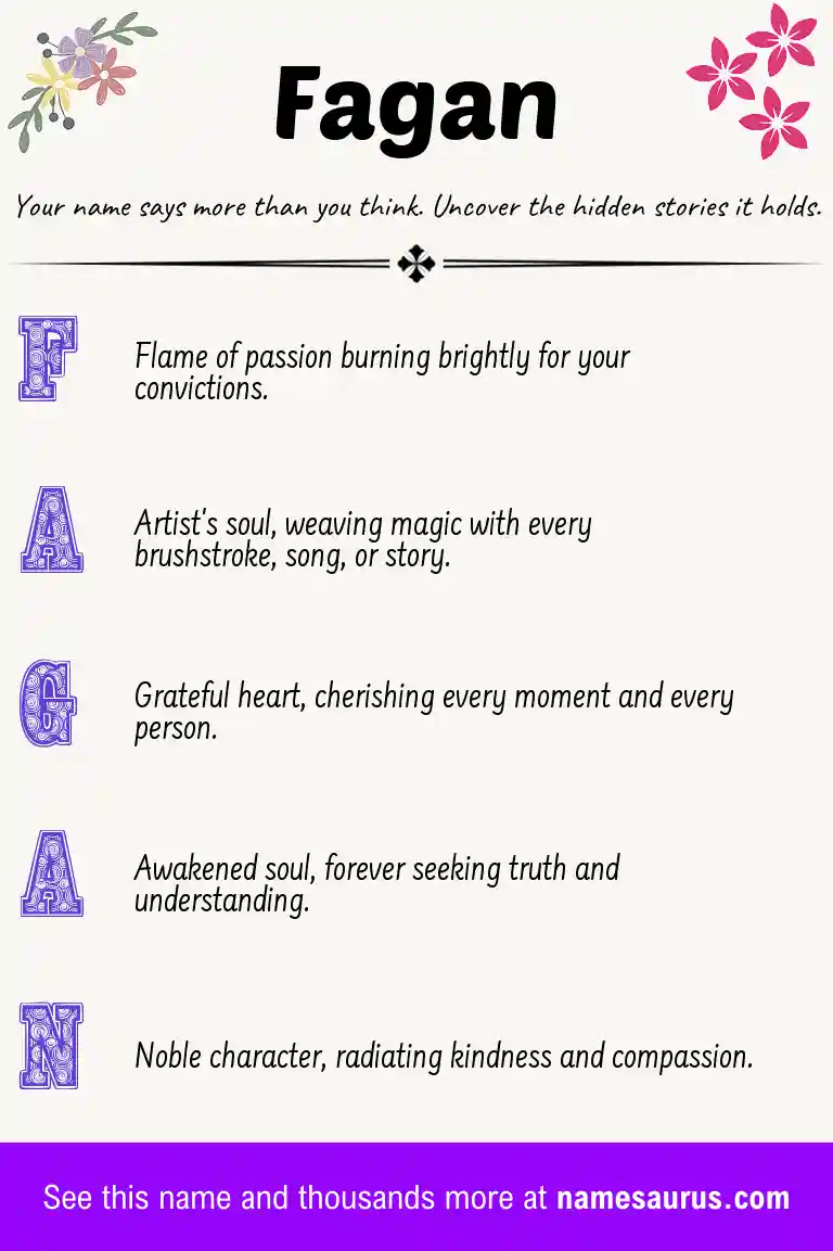 Acrostic poem about Fagan.