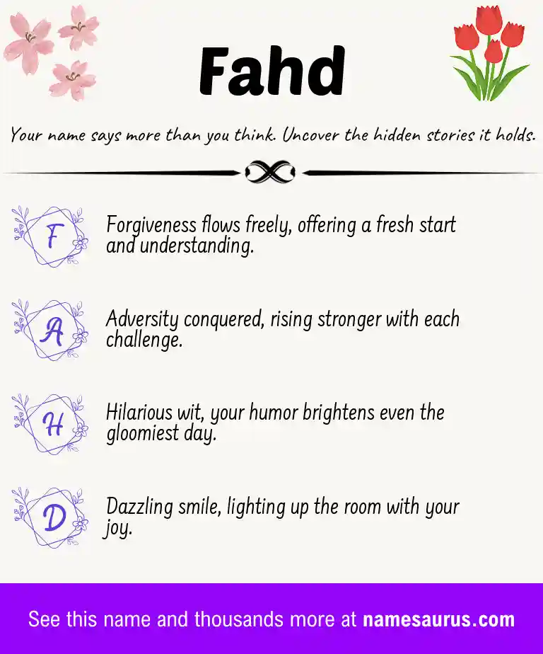 Acrostic poem about Fahd.