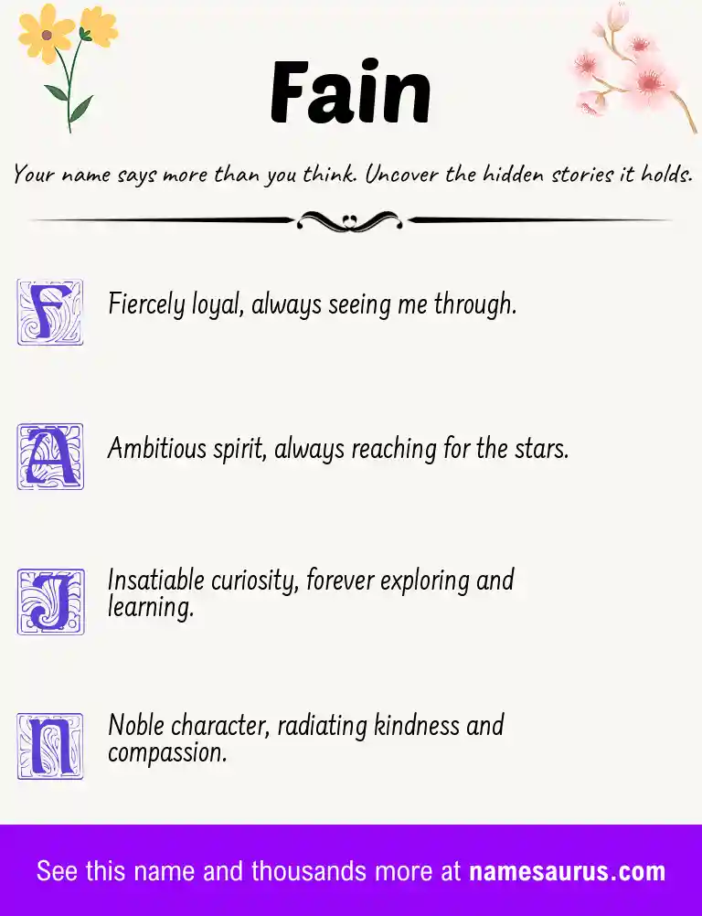 Acrostic poem about Fain.