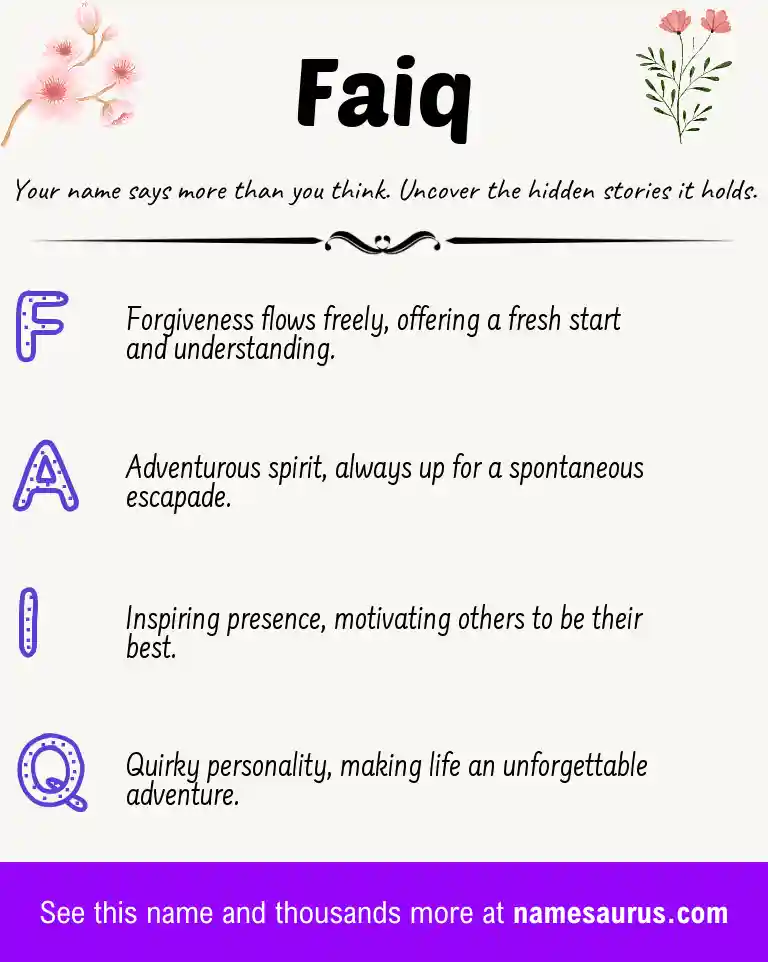 Acrostic poem about Faiq.