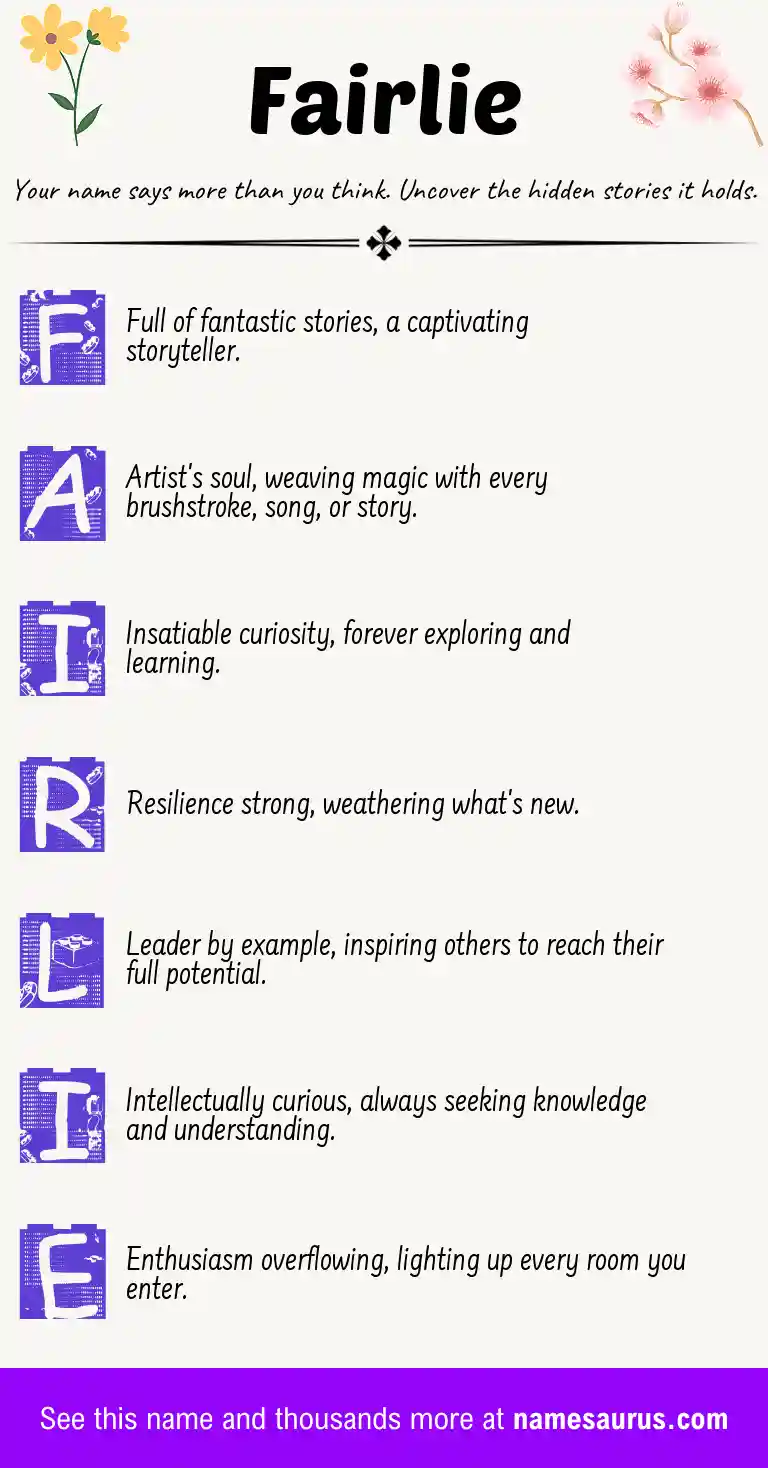 Acrostic poem about Fairlie.