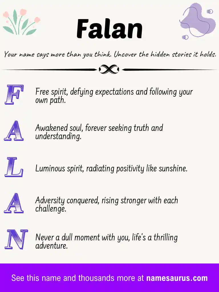 Acrostic poem about Falan.
