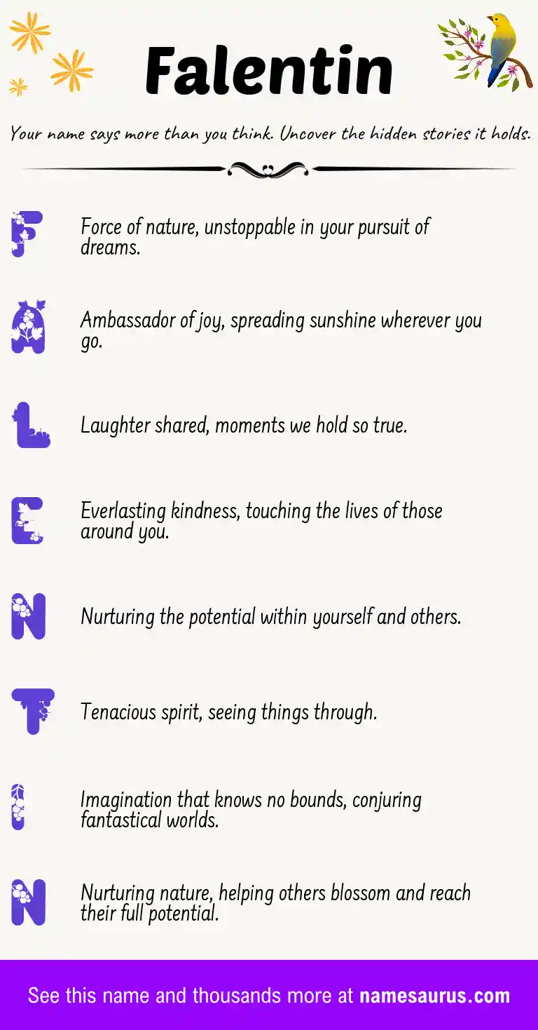 Acrostic poem about Falentin.