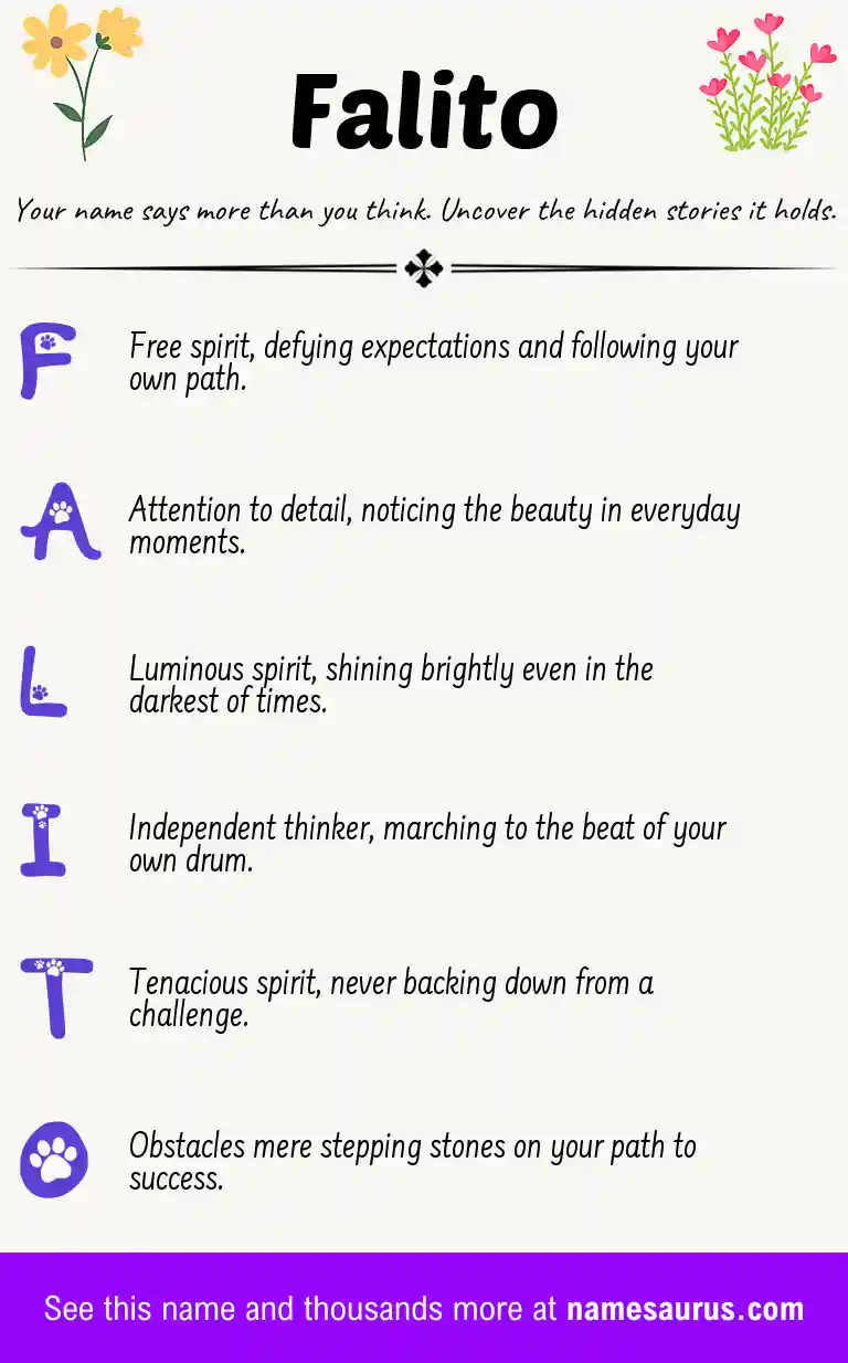 Acrostic poem about Falito.