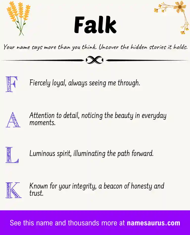 Acrostic poem about Falk.