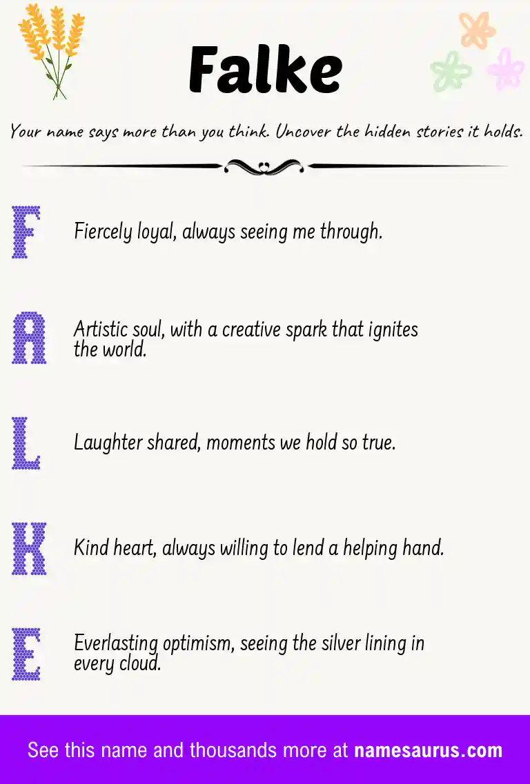 Acrostic poem about Falke.