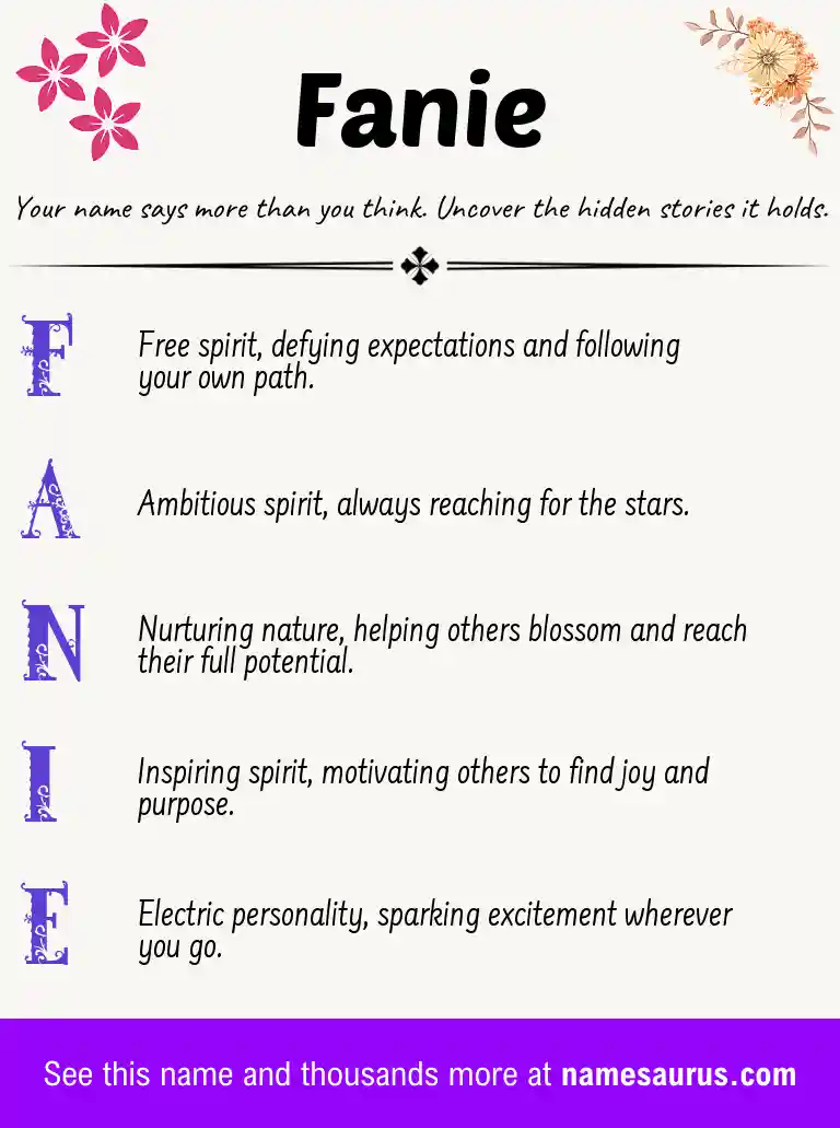 Acrostic poem about Fanie.
