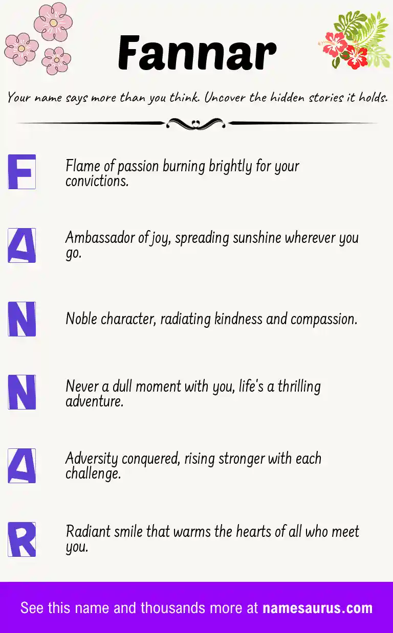 Acrostic poem about Fannar.
