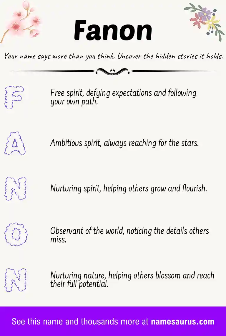 Acrostic poem about Fanon.
