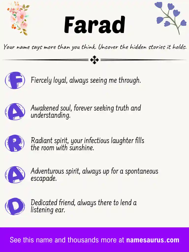Acrostic poem about Farad.