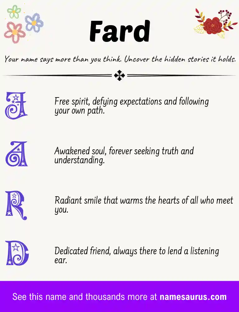 Acrostic poem about Fard.