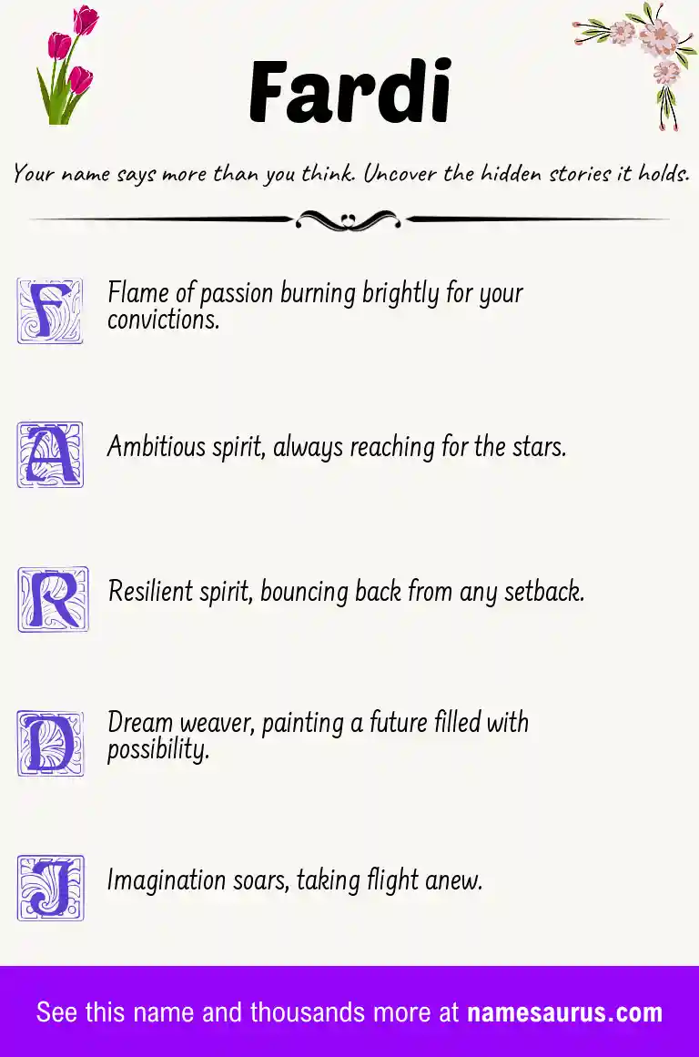 Acrostic poem about Fardi.
