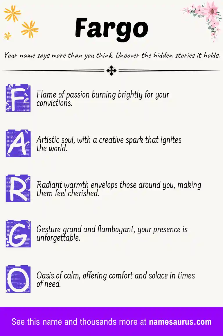 Acrostic poem about Fargo.