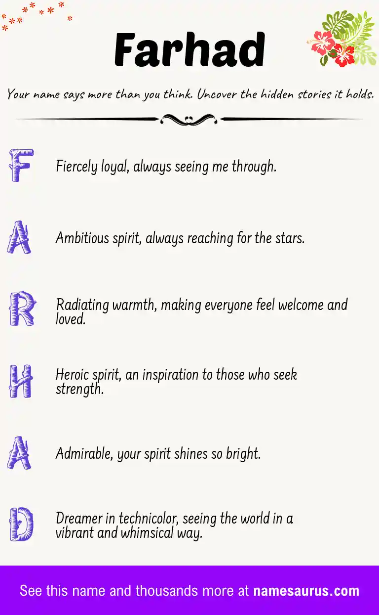 Acrostic poem about Farhad.