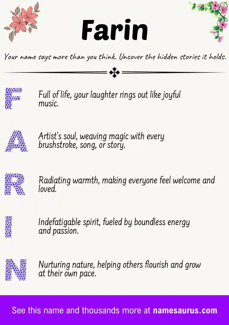 Acrostic poem about Farin.
