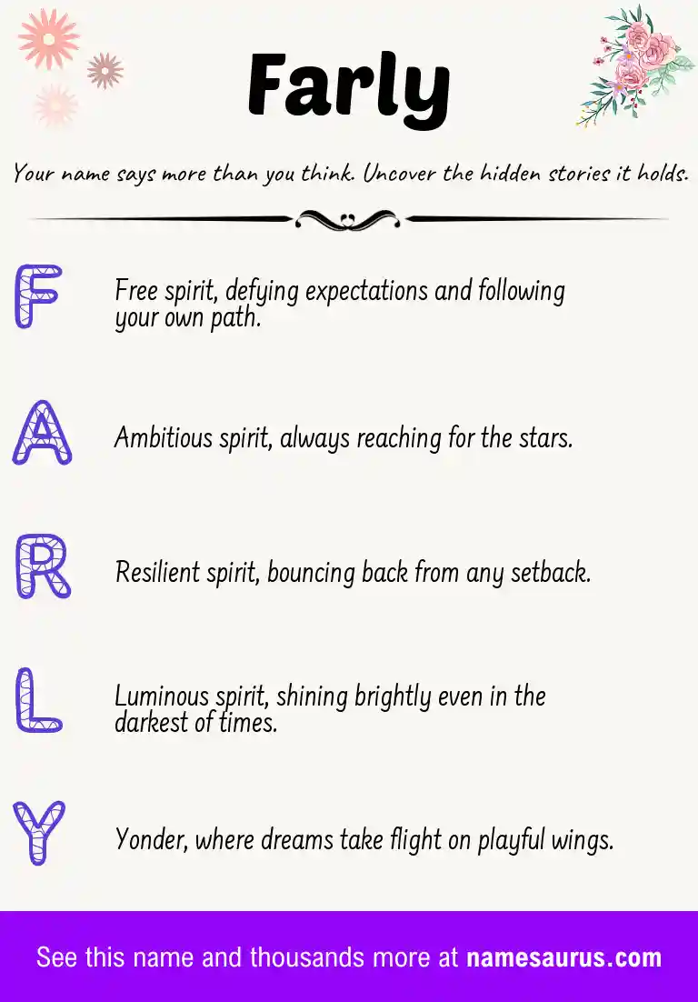 Acrostic poem about Farly.