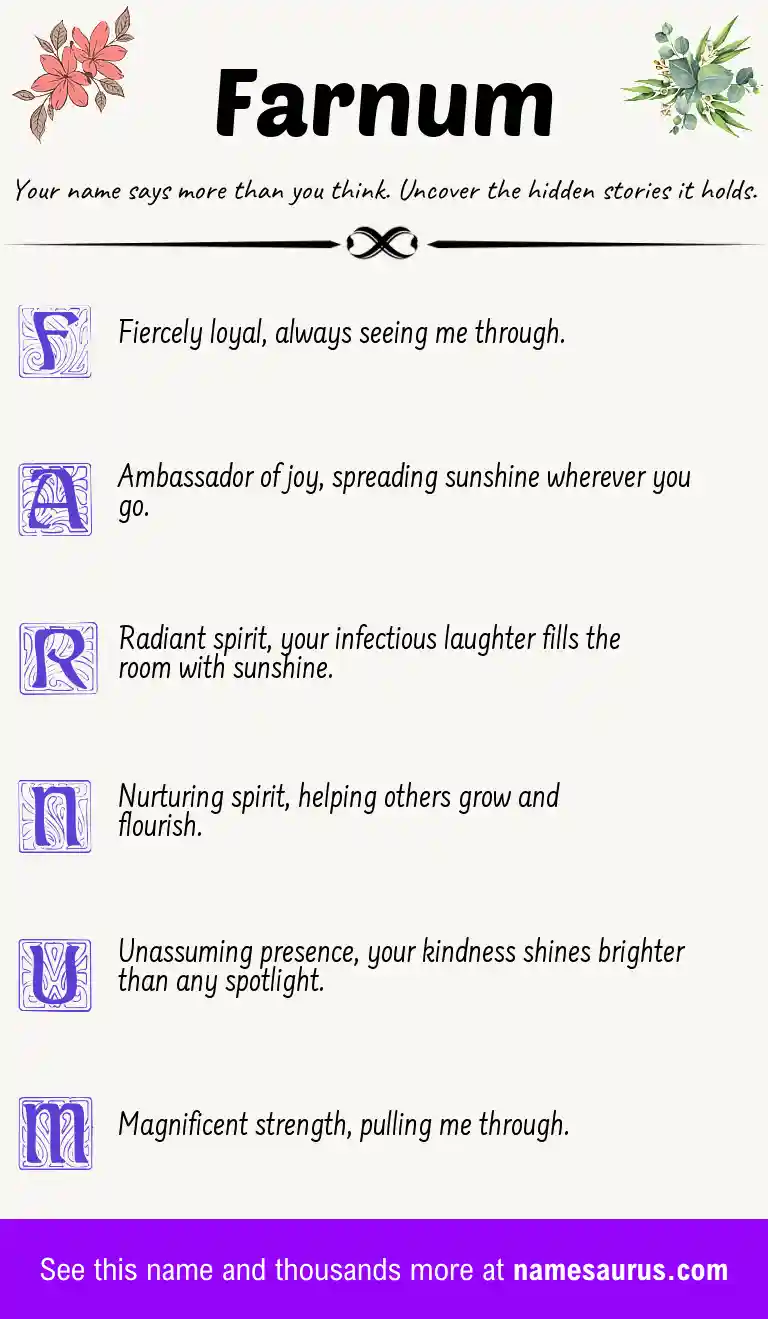 Acrostic poem about Farnum.